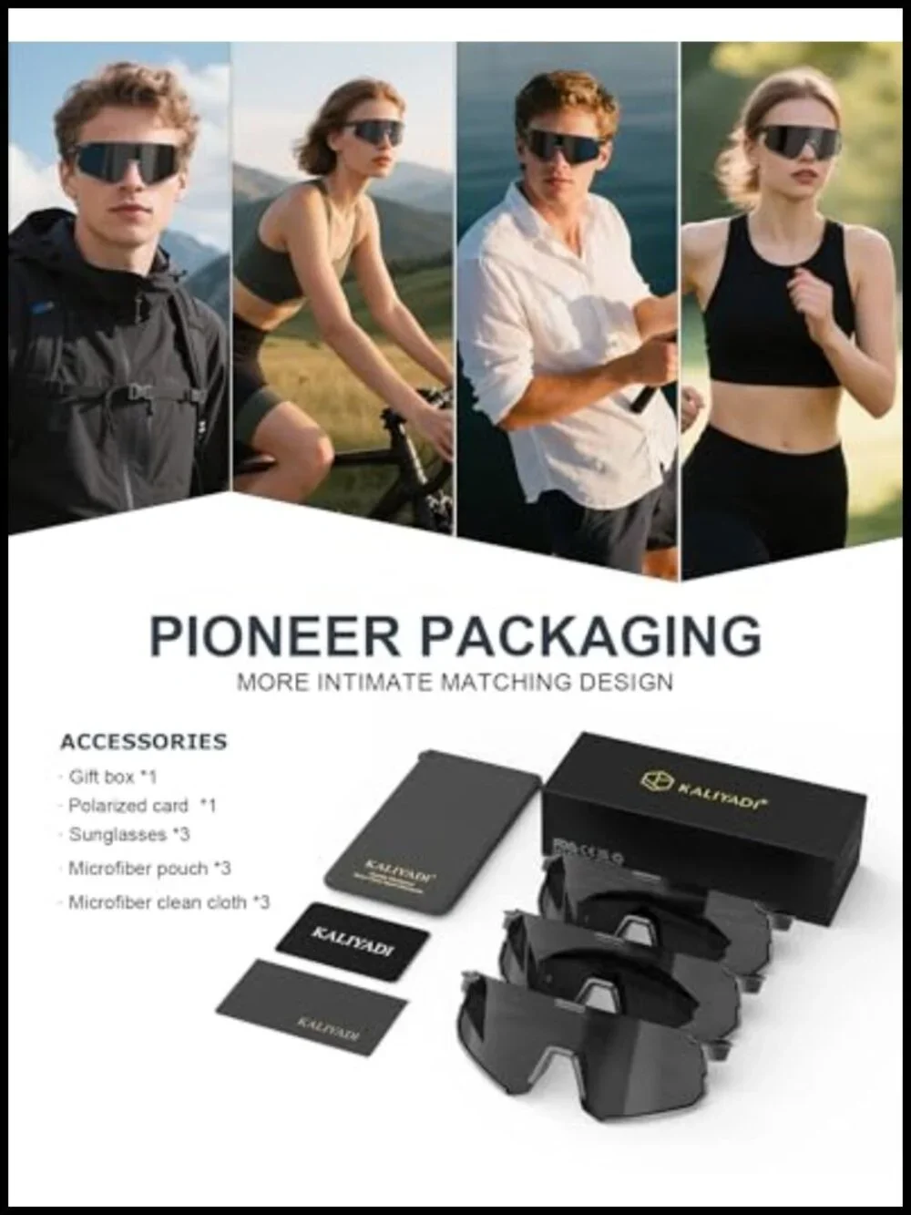 Polarized Sports Sunglasses for Running Cycling Driving